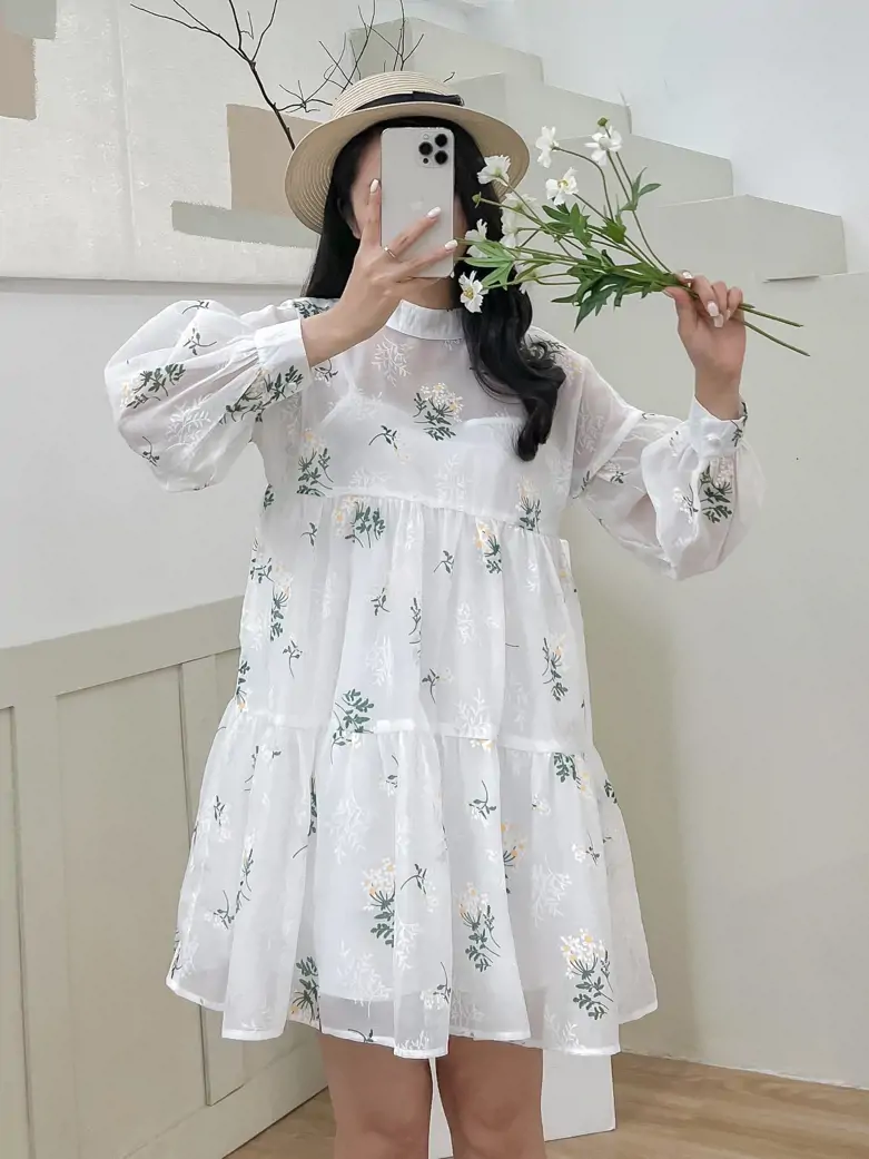Váy Baby Doll kiểu Tay Phồng Dáng Xòe Thời Trang | Lazada.vn
