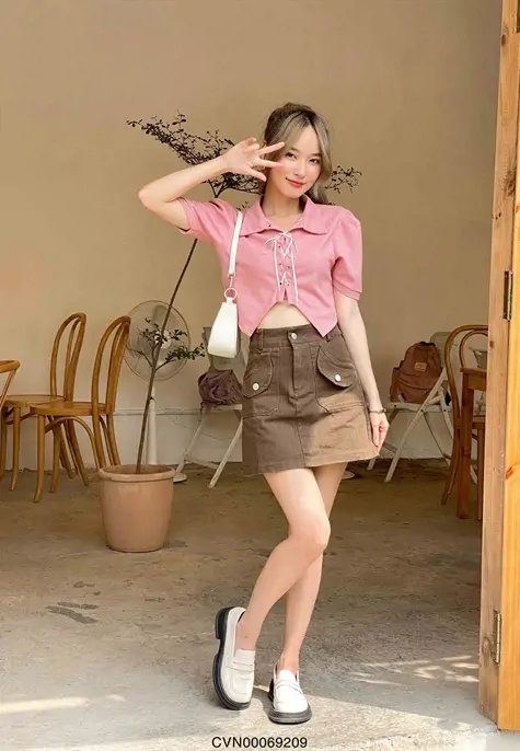 Áo sơ mi phối màu dáng váy giấu quần phom suông rộng dài tay dành cho nữ  chất, cá tính thời trang phong cách Ulzzang Hàn | Shopee Việt Nam