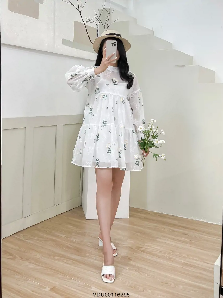 Đầm Baby Doll Cổ Vuông - SP016406 | nhatnganstore.vn