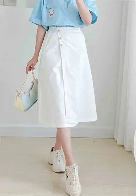 Chân Váy Mini Chéo Vạt Summer Màu Ivory ENVYLOOK Summer Strap Skirt