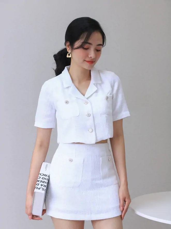 Set áo váy dạ kèm áo khoác cao cấp S4204 - Thời Trang Tadi
