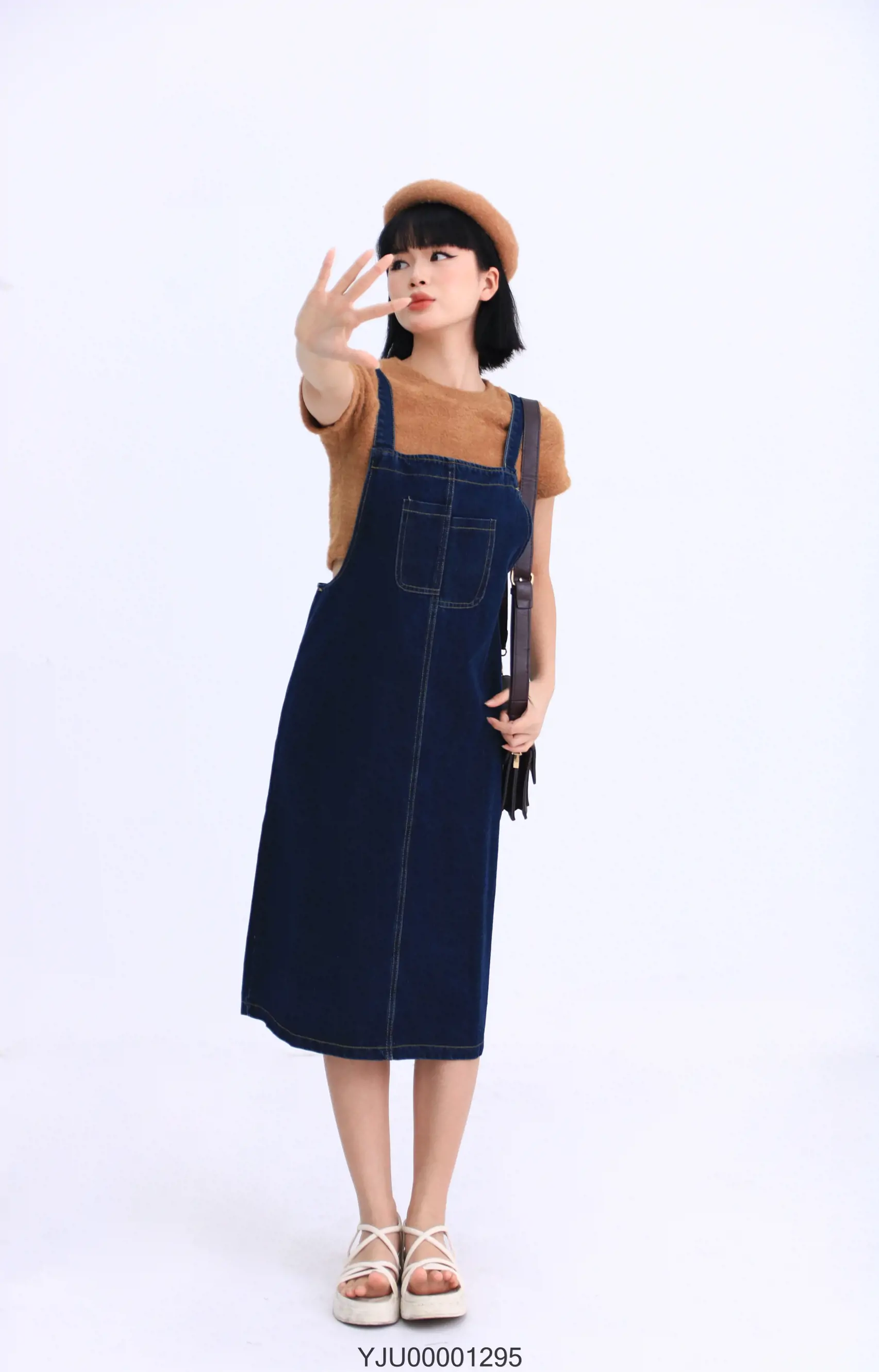 Set áo sơ mi và đầm yếm caro vintage dễ thương | Shopee Việt Nam
