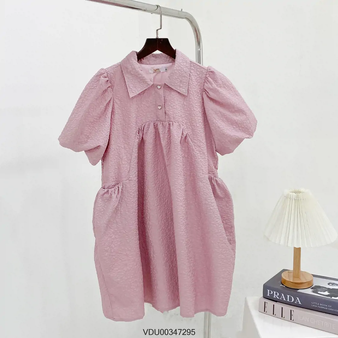 Đầm babydoll hoa nhí cổ V tay dài KK111-12 | Thời trang công sở K&K Fashion