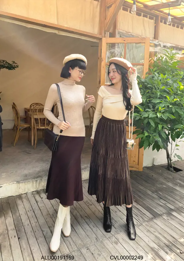 váy mùa đông dài vintage ẢNH THẬT VIDEO có dây buộc eo hichi - Đầm, váy nữ  | ThờiTrangNữ.vn