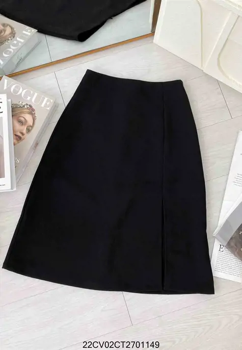Chân váy chữ a dài công sở xòe xẻ tà trước midi qua gối kiểu ulzzang màu đen  trắng be đẹp, Chân váy dài chữ a cao cấp | Shopee Việt Nam