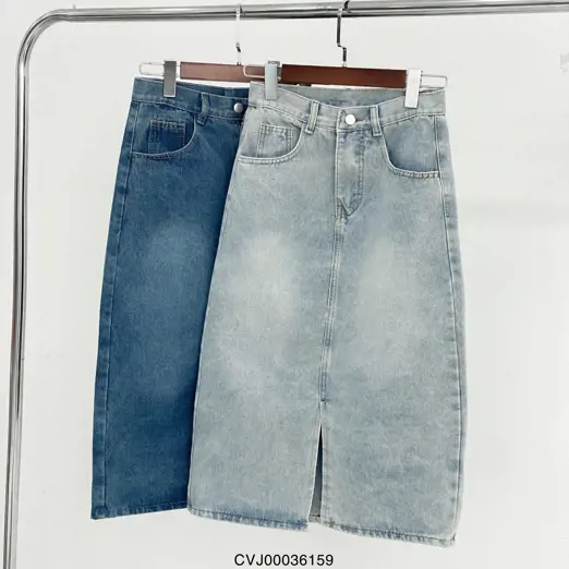 Mua Chân váy jean xòe dài 2 nút C011 - M tại Cỏ Boutique | Tiki