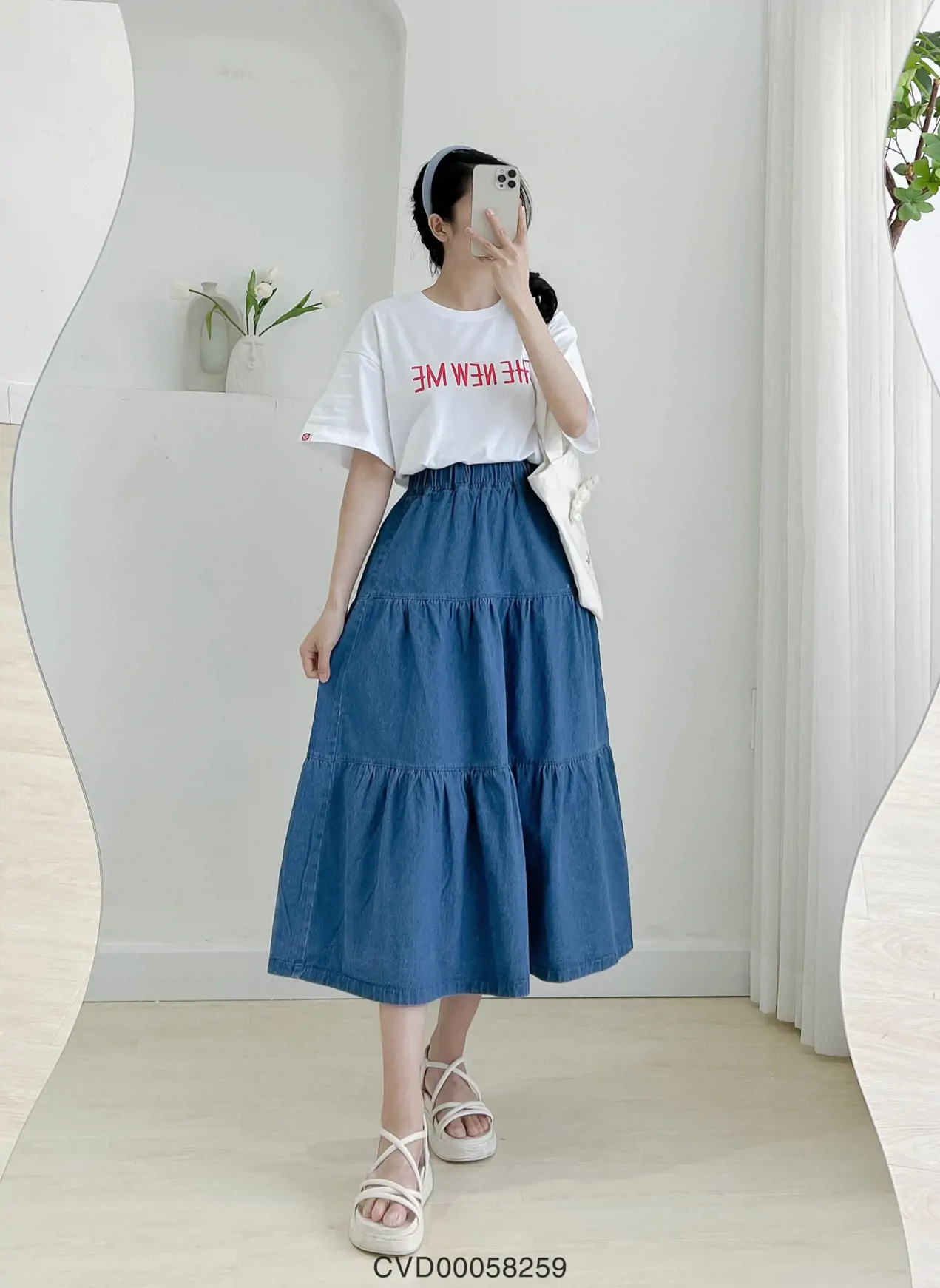 Chân váy chữ a xòe dáng dài SK108 KRFashion váy Cao Cấp đẹp ngọt ngào midi  style Hàn Quốc vải mềm rũ váy chữ A