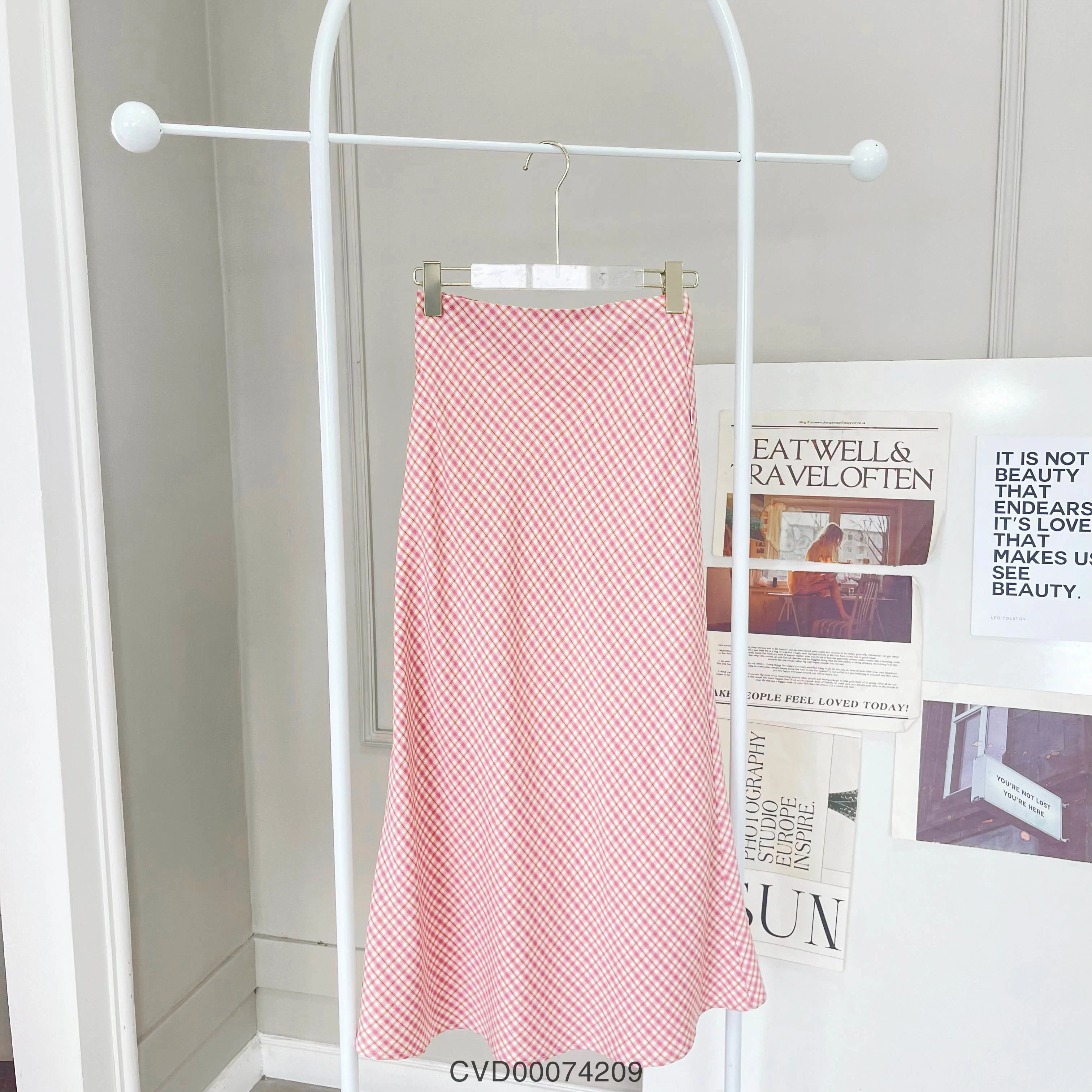 Ulzzang Shop - Chân váy caro dáng dài Màu:Xanh Dương/Xanh lá | Facebook