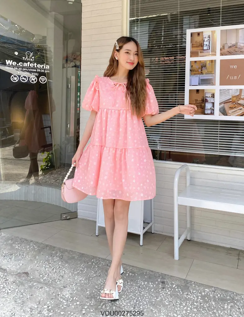 Đầm váy nữ đi chơi TẾT,đầm nhung baby doll, tay bồng đính nơ ren trắng, 2  màu thời thượng, noel ,chơi tết kèm hình thật | Shopee Việt Nam