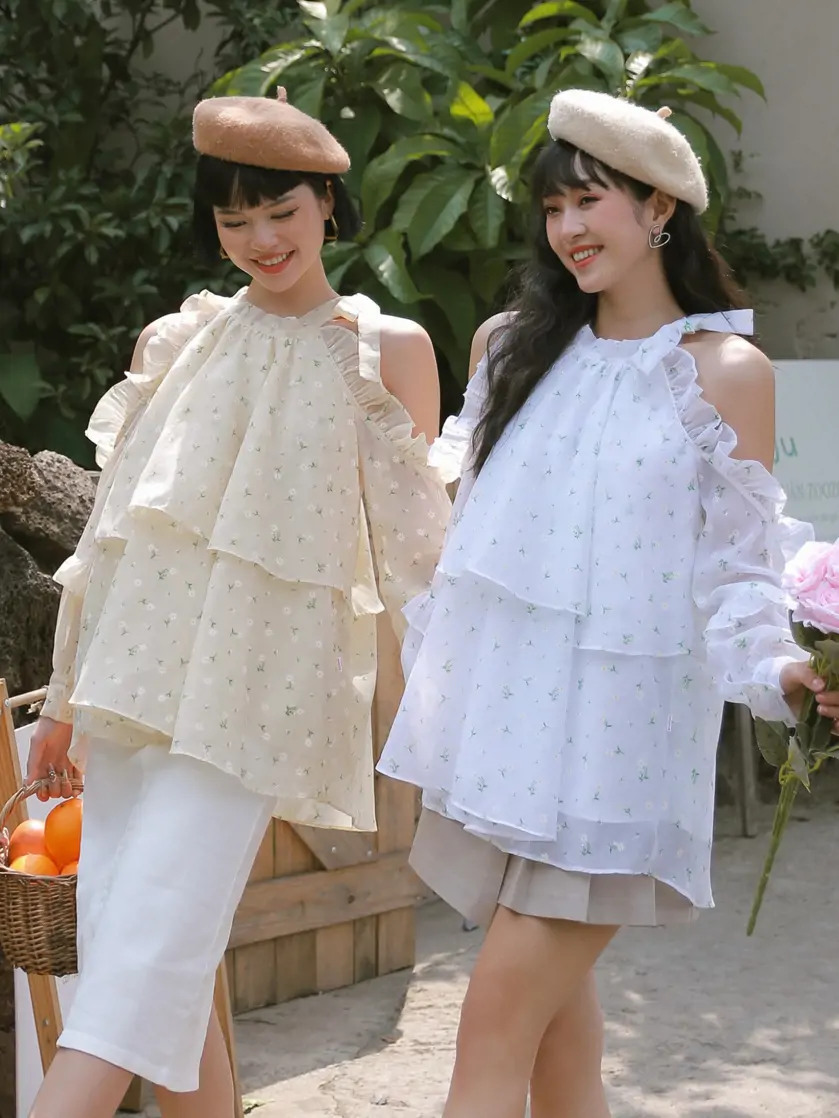 Váy tiểu thư dự tiệc màu trắng sang chảnh dáng dài xoè bánh bèo công chúa  nữ tính thanh lịch Hàn Quốc đi sự kiện | Shopee Việt Nam